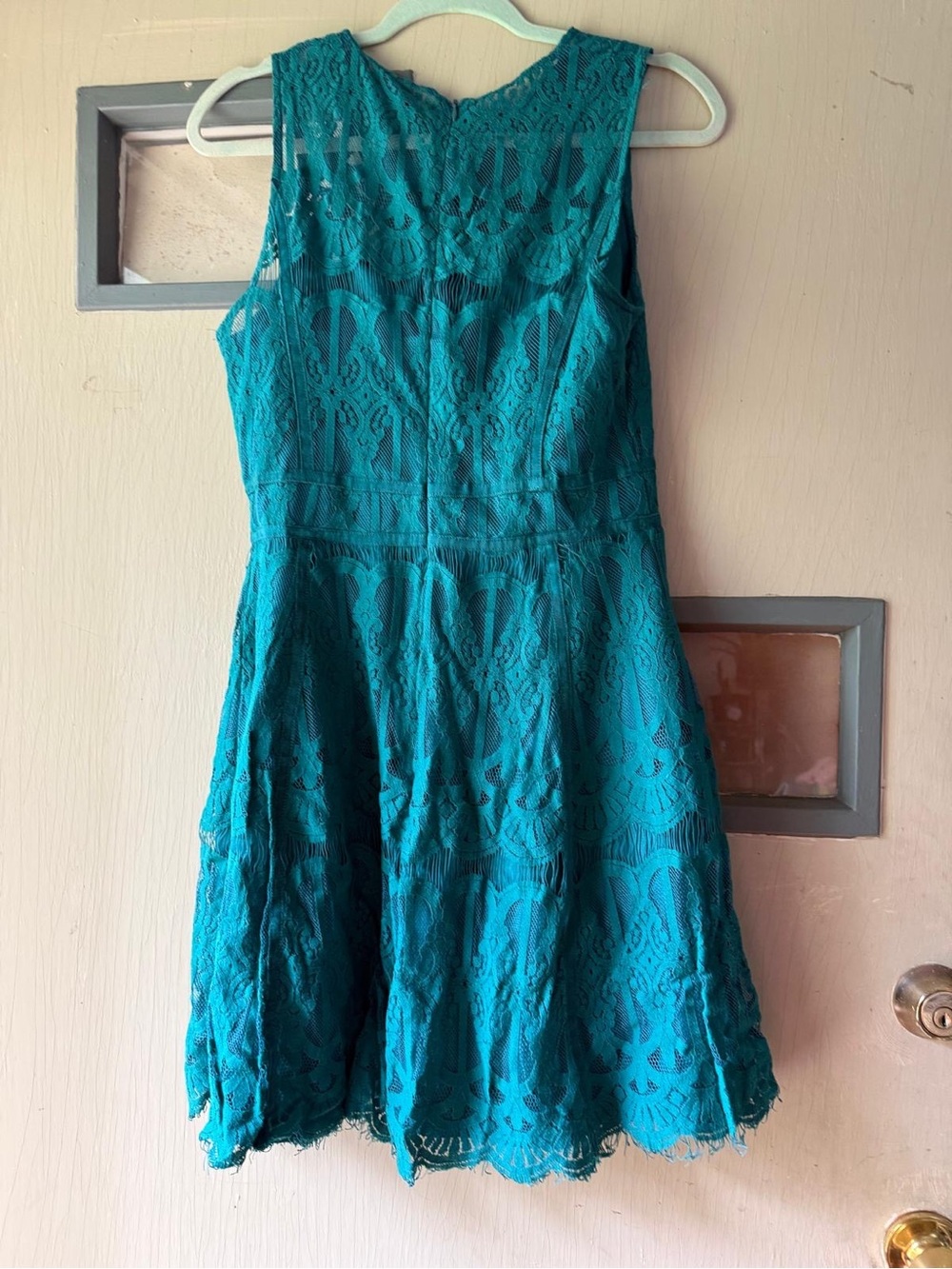Adelyn Rae Teal Lace A-Line Dress